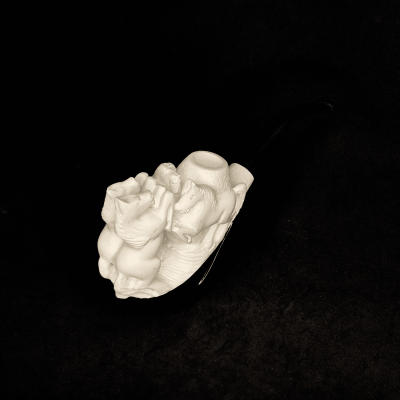 At Figürlü Kompozisyon Lületaşı Pipo - 1038