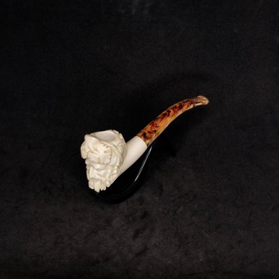 Baküs Şarap Tanrısı Figürlü Lületaşı Pipo - 1094