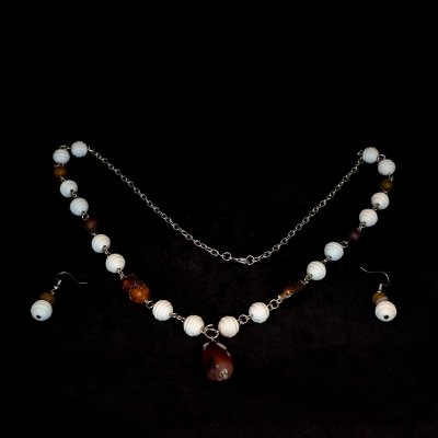 Lületaşı Kolye Küpe Set - KS25