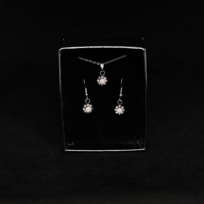 K32-31 Bronz Lületaşı Kolye Küpe Set