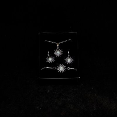 Lületaşı Kolye Küpe Bileklik Set - KS2