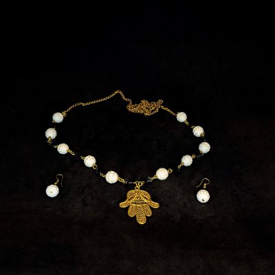 Lületaşı Kolye Küpe Set - KS31