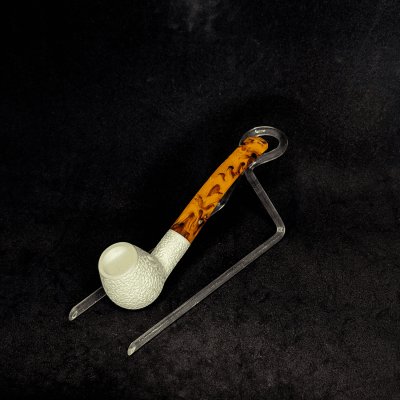 Elma Az Kıvrık Saplı Lületaşı Pipo - 1005