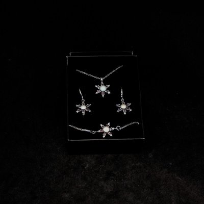 Lületaşı Kolye Küpe Bileklik Set - KS10