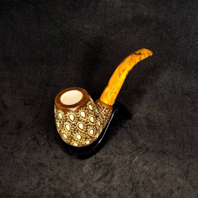 Bilard Kıvrık Saplı Lületaşı Pipo - 1044