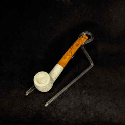 Billard Az Kıvrık Saplı Lületaşı Pipo - 1004