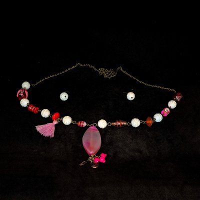 Lületaşı Kolye Küpe Set - KS28